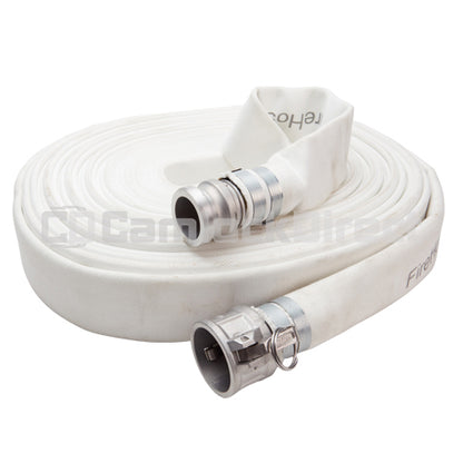 White 1 1/2" x 100' Camlock Double Jacket Mill Hose