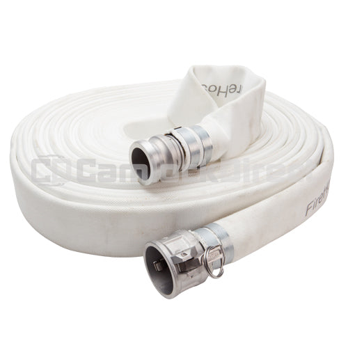 White 2" x 100' Camlock Double Jacket Mill Hose