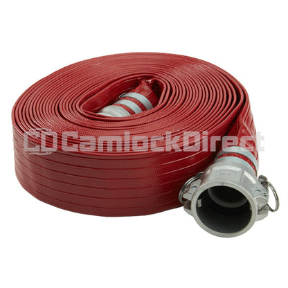 Red 2" x 50' Camlock Medium Duty Hose