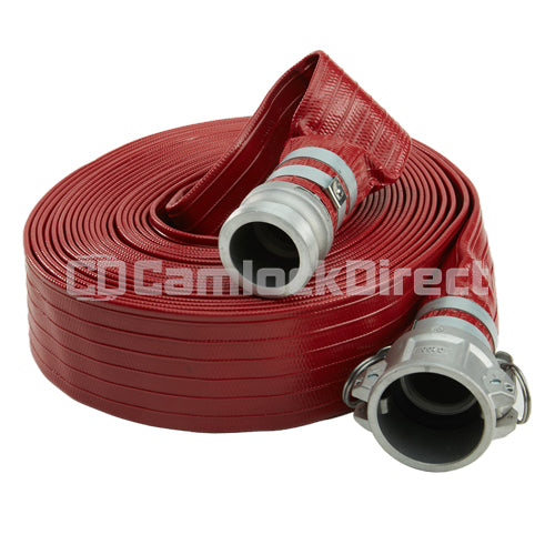 Red 2" x 50' Camlock Medium Duty Hose