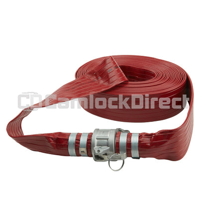 Red 2" x 50' Camlock Medium Duty Hose