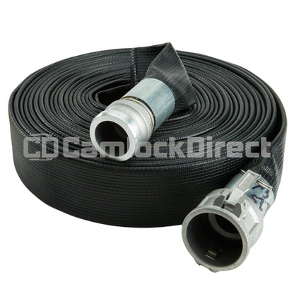 Black 2" x 50' Camlock Rubber Heavy-Duty Hose