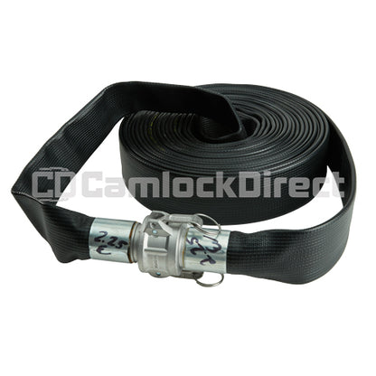 Black 2" x 50' Camlock Rubber Heavy-Duty Hose