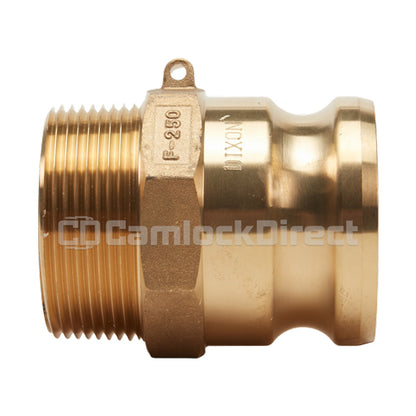 Brass 2 1/2" Male Camlock x 2 1/2" Male NPT