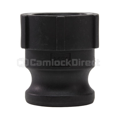 Plastic 1 1/2" Male Camlock x 1 1/4" Female NPT