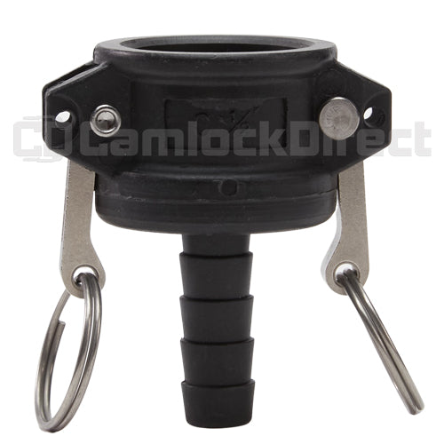 Plastic 3/4" Female Camlock to 1/2" Hose Shank