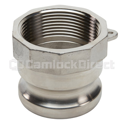 Stainless Steel 2 1/2" Male Camlock x 2 1/2" Female NPT