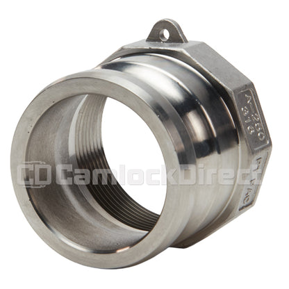 Stainless Steel 2 1/2" Male Camlock x 2 1/2" Female NPT