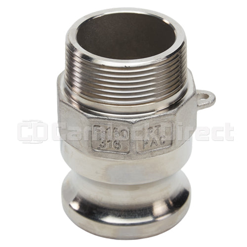 Stainless Steel 1 1/2" Camlock Male x 1 1/2" NPT Male