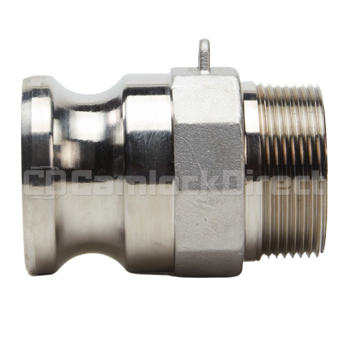 Stainless Steel 1 1/2" Camlock Male x 1 1/2" NPT Male