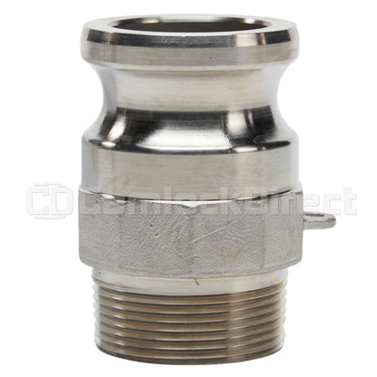 Stainless Steel 1 1/2" Camlock Male x 1 1/2" NPT Male