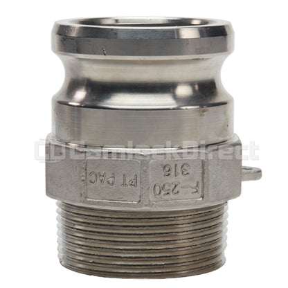 Stainless Steel 2 1/2" Camlock Male x 2 1/2" NPT Male