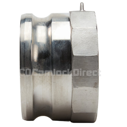 Stainless Steel 4" Male Camlock x 3" Female NPT (USA)