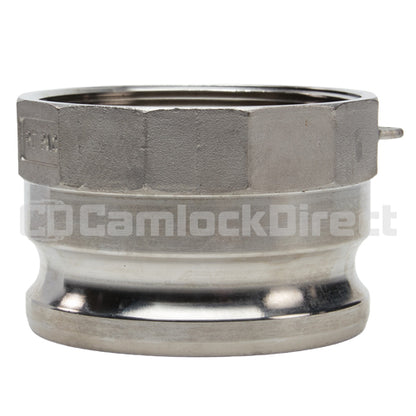 Stainless Steel 4" Male Camlock x 3" Female NPT (USA)