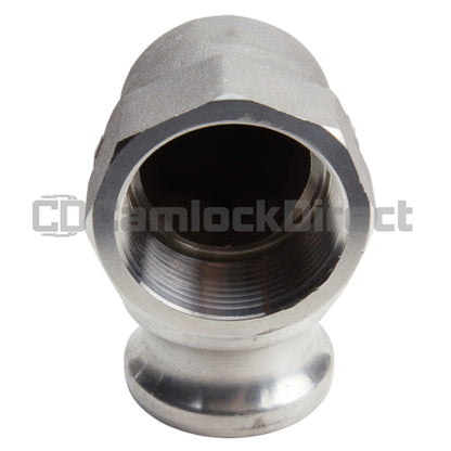 Aluminum 1 1/ 2" Male Camlock x 1 1/2" Female NPT 90 Degree Elbow (USA)