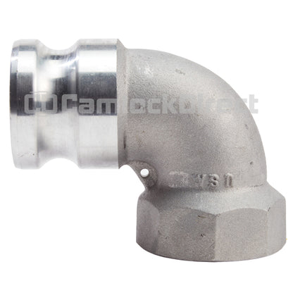 Aluminum 3" Male Camlock x 3" Female NPT 90 Degree Elbow (USA)