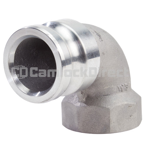 Aluminum 3" Male Camlock x 3" Female NPT 90 Degree Elbow (USA)