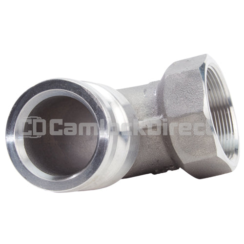 Aluminum 3" Male Camlock x 3" Female NPT 90 Degree Elbow (USA)