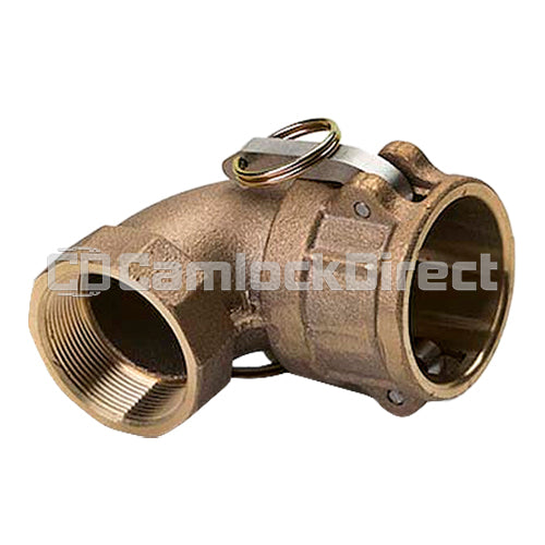 Brass 1 1/2" Female Camlock x 1 1/2" Female NPT 90 Degree Elbow (USA)