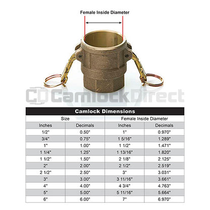 Brass 1/2" Female Camlock 1/2" "Female NPT