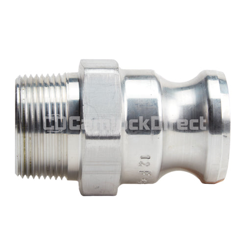 Aluminum 1 1/4" Male Camlock x 1 1/4" Male NPT (USA)