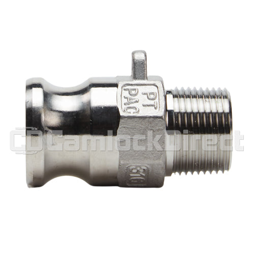 Stainless Steel 3/4" Camlock Male x 3/4" NPT Male (USA)