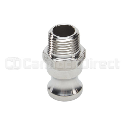 Stainless Steel 1/2" Camlock Male x 1/2" NPT Male (USA)