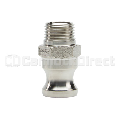 Stainless Steel 1/2" Camlock Male x 1/2" NPT Male (USA)