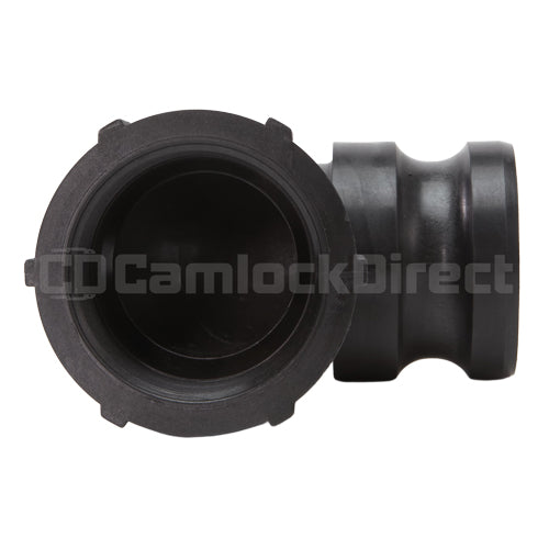 Plastic 2" Male Camlock x 2" Female NPT 90 Degree Elbow