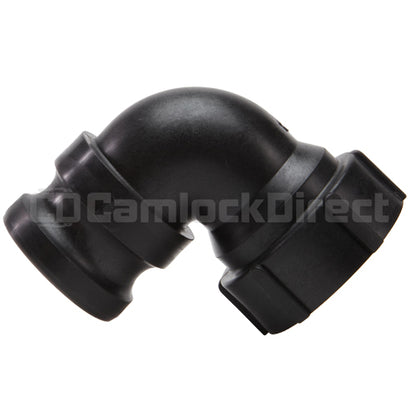 Plastic 2" Male Camlock x 2" Female NPT 90 Degree Elbow