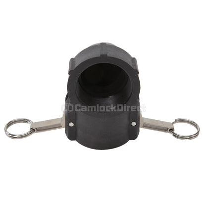 Plastic 2" Female Camlock x 2" Female NPT 90 Degree Elbow