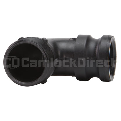 Plastic 2" Male Camlock x 2" Male NPT 90 Degree Elbow