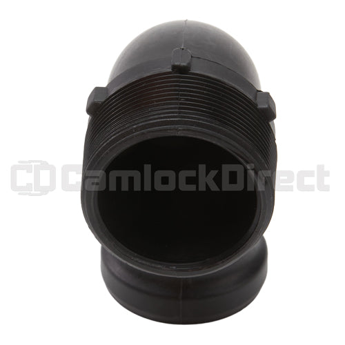 Plastic 2" Male Camlock x 2" Male NPT 90 Degree Elbow