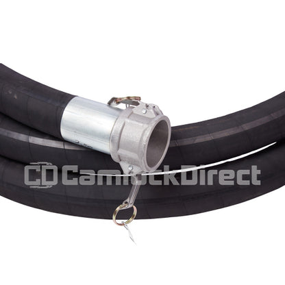 Black 3" x 15' Heavy-Duty Camlock Suction Hose