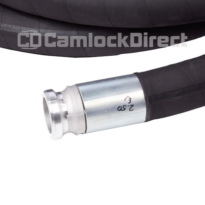 Black 3" x 15' Heavy-Duty Camlock Suction Hose